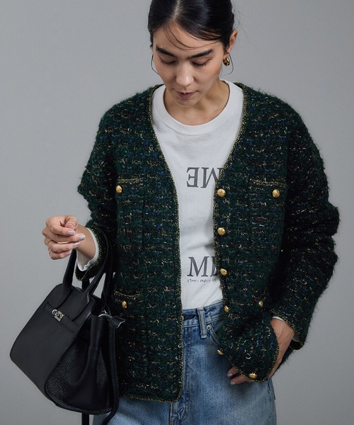 SALON adam et rope'（サロン アダム エ ロペ） カーディガン ツイード