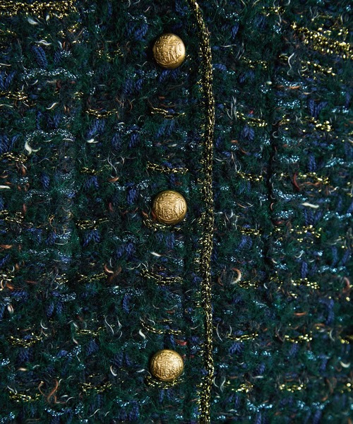 サロンアダムエロペ　ツイードニットVネックジャケット SALON adam et ropé(サロン アダム エ ロペ) / ツイードニットVネック