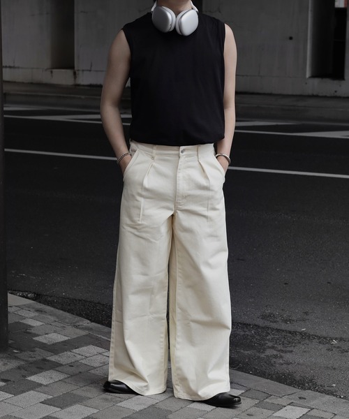 「CALLNE」 デニムパンツ M オフホワイト メンズ