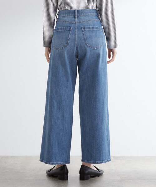 ワイドシルエット デニムパンツ 美品 grove（グローブ） ワイドパンツ ジーンズ デニム デニムパンツ 「美