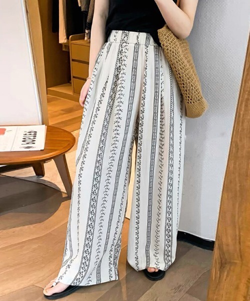 sen様　JSボタニカルパンツ パンツ ボタニカル柄ワイドパンツ レディース : ZOZOTOWN Yahoo