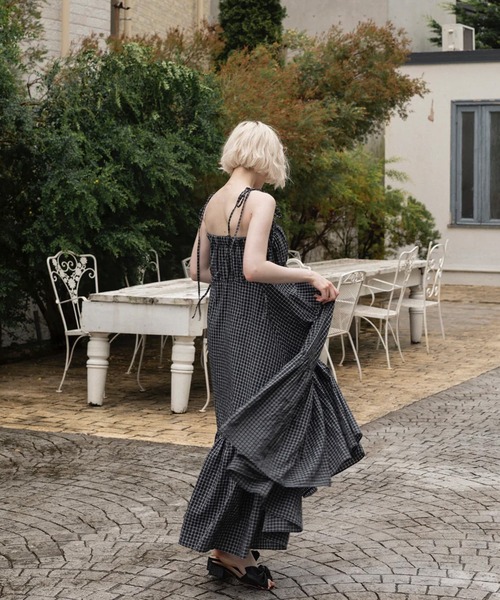 RANCLIC ワンピース ボリュームロングキャミワンピース : ZOZOTOWN