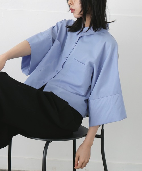 「LIAN」 7分袖ブラウス FREE ブルー レディース_画像2