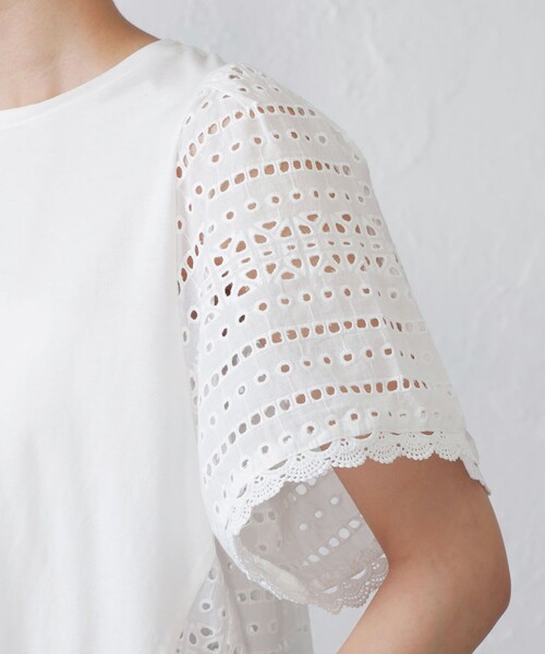 「EPOCA THE SHOP」 半袖ブラウス 38 ホワイト レディース_画像2