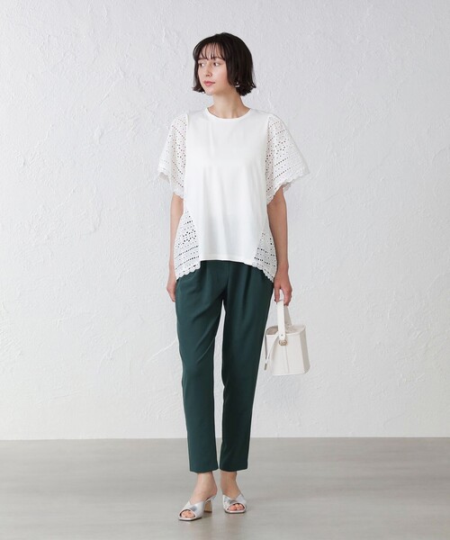 「EPOCA THE SHOP」 半袖ブラウス 38 ホワイト レディース_画像3