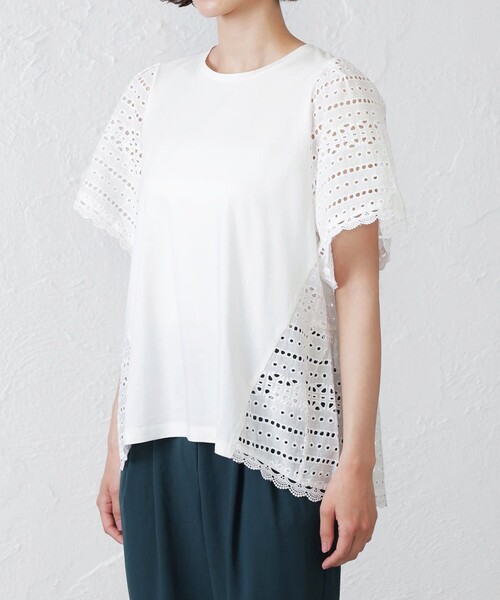 「EPOCA THE SHOP」 半袖ブラウス 38 ホワイト レディース_画像4