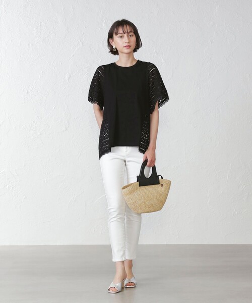 「EPOCA THE SHOP」 半袖ブラウス 38 ホワイト レディース_画像7