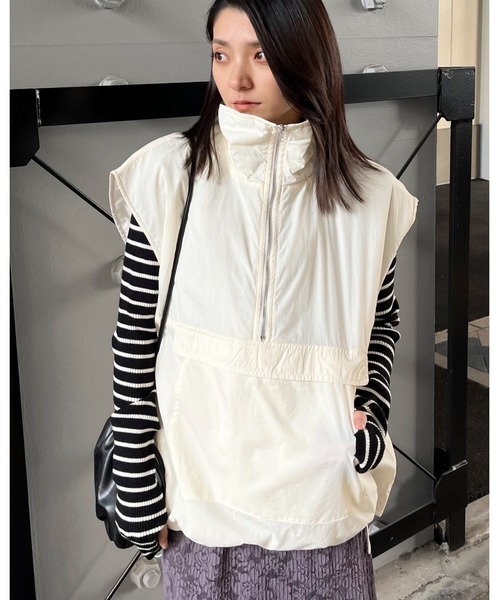 ベスト ジレ 「＆soiree」ハーフジップ中綿アノラックベスト レディース | ＆soiree | 04