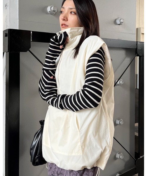 ベスト ジレ 「＆soiree」ハーフジップ中綿アノラックベスト レディース | ＆soiree | 05