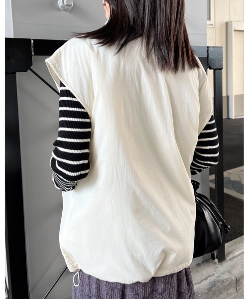 ベスト ジレ 「＆soiree」ハーフジップ中綿アノラックベスト レディース | ＆soiree | 06