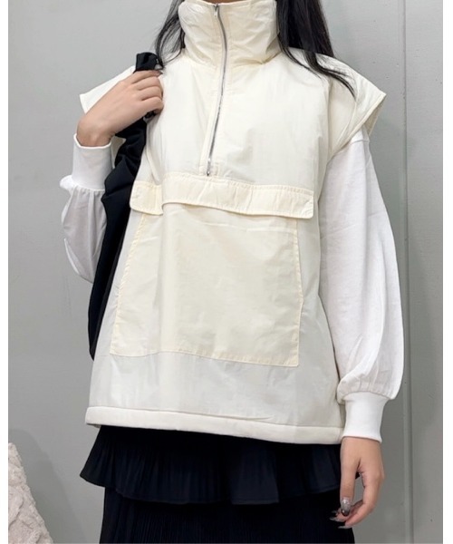 ベスト ジレ 「＆soiree」ハーフジップ中綿アノラックベスト レディース | ＆soiree | 09