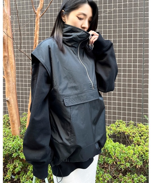 ベスト ジレ 「＆soiree」ハーフジップ中綿アノラックベスト レディース | ＆soiree | 12