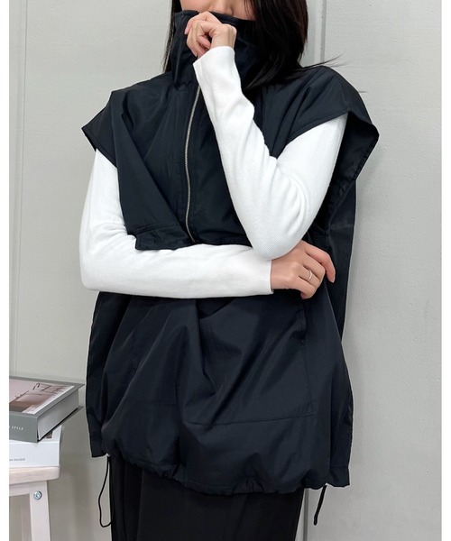 ベスト ジレ 「＆soiree」ハーフジップ中綿アノラックベスト レディース | ＆soiree | 18