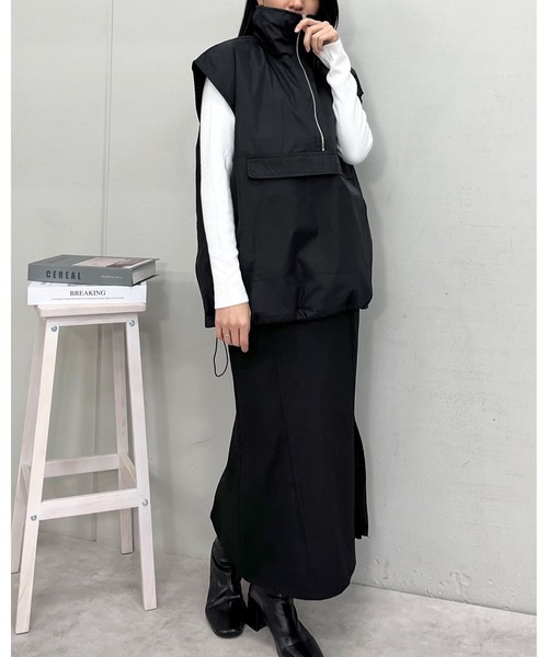 ベスト ジレ 「＆soiree」ハーフジップ中綿アノラックベスト レディース | ＆soiree | 19