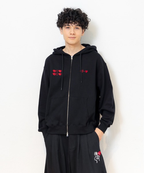 kaoyorinakami パーカー cookie heart ziphoodie / クッキーハート
