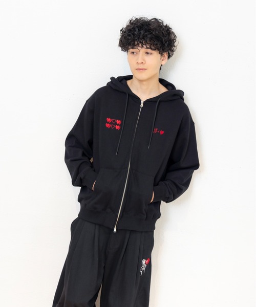 kaoyorinakami パーカー kaoyorinakami パーカー cookie heart ziphoodie / クッキーハート