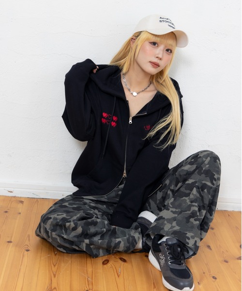 kaoyorinakami パーカー cookie heart ziphoodie / クッキーハート