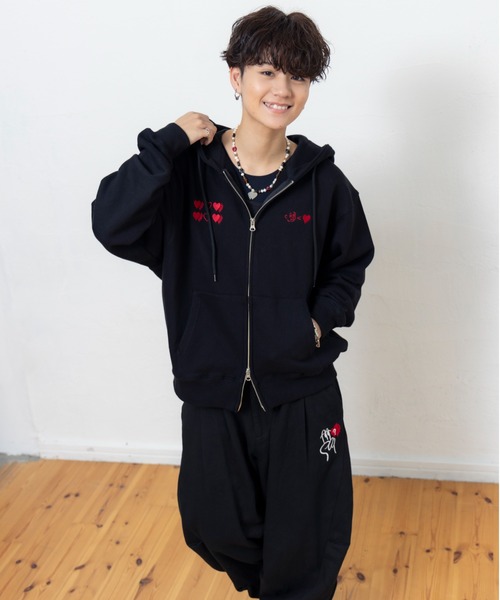 kaoyorinakami パーカー cookie heart ziphoodie / クッキーハート