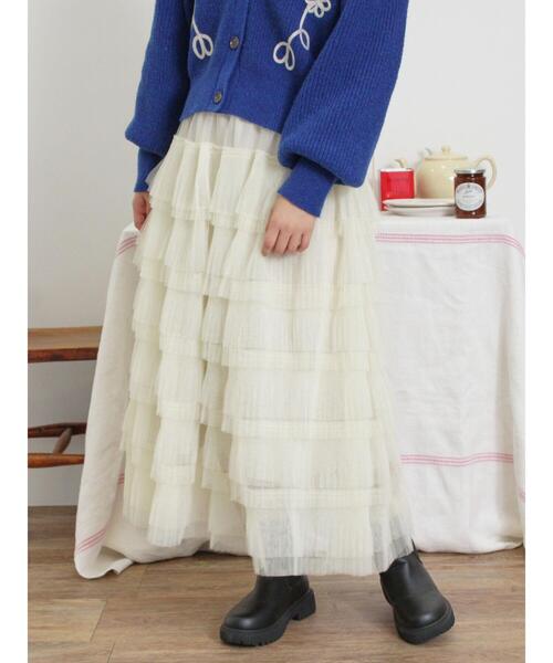 Samansa Mos2（サマンサモスモス） フリルスカート F キナリ