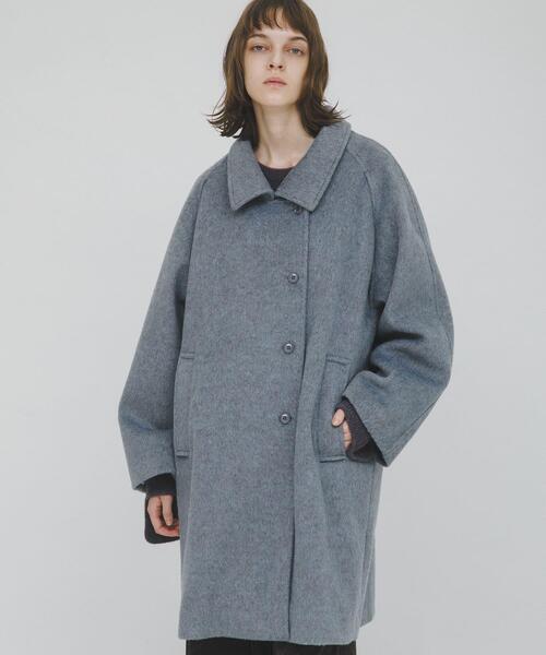 美品♪ラバーズバースデー ウール ロングコート グレー 40 Aライン 美品♪ラバーズバースデー ウール ロングコート グレー 40 Aライン