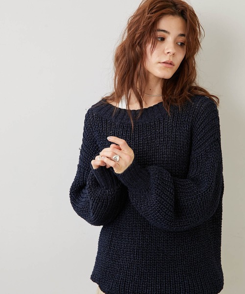 Whim Gazette（ウィム ガゼット） 長袖ニット FREE ネイビー