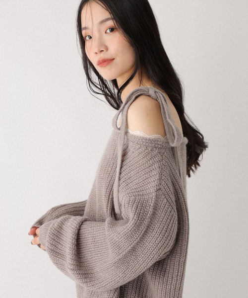 Heather（ヘザー） ニット セーター レースドッキングニット 599319