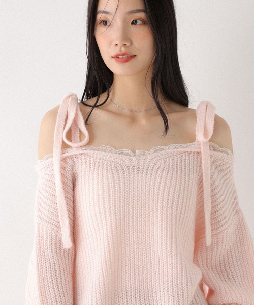 Heather（ヘザー） ニット セーター レースドッキングニット 599319