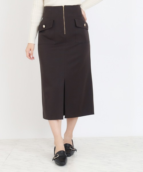 TRUDEA（トルディア） スカート ハーフジップポケットタイトスカート