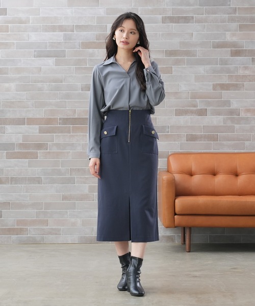 TRUDEA（トルディア） スカート ハーフジップポケットタイトスカート