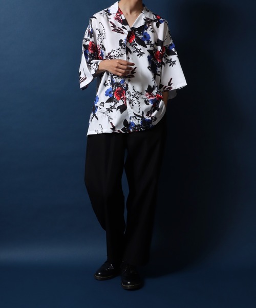 「ANPAS」 「NYLAUS」半袖シャツ M ブラック系その他4 メンズ_画像8