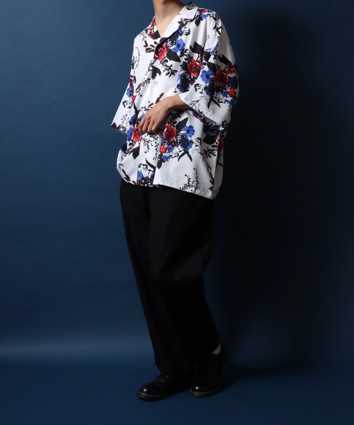 「ANPAS」 「NYLAUS」半袖シャツ M ブラック系その他4 メンズ_画像9