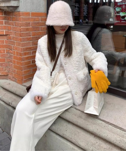 新品未使用 Lumier ボア アウター ジャケット ホワイト ジャケット