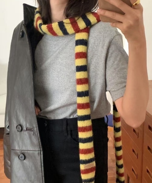 マフラー ストール Y2K細ボーダーマフラー レディース : ZOZOTOWN