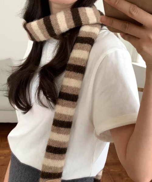 マフラー ストール Y2K細ボーダーマフラー レディース : ZOZOTOWN