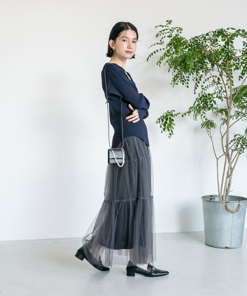 RIVE DROITE ブークレボリュームニット　グレー ゆったり感が可愛い】ブークレボリュームスリーブニット（ニット