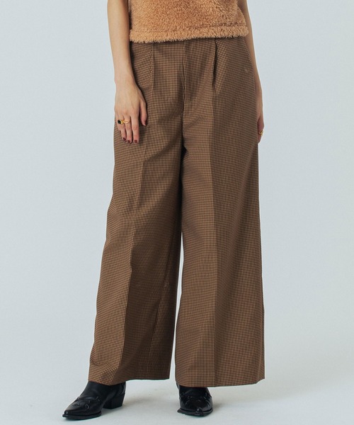 ROSE BUD（ローズバッド） パンツ (CREOLME)CHECK WIDE PATNS