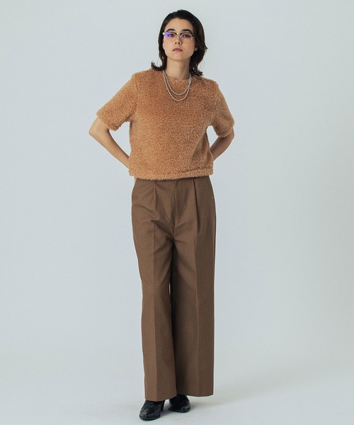 ローズバッド（ROSE BUD）/CREOLME/CHECK WIDE PATNS ROSE BUD（ローズバッド） パンツ (CREOLME)CHECK WIDE PATNS