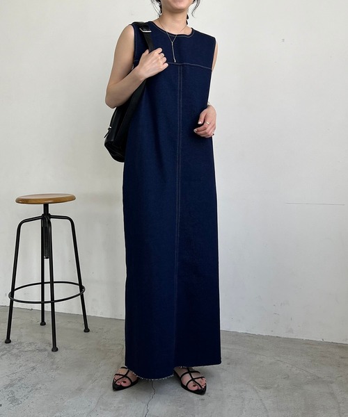 「CAPRICIEUX LE'MAGE」 ノースリーブワンピース - ブラック レディース_画像6