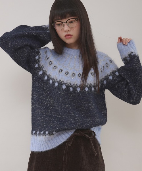 MUHET（ミュエータ） ニット セーター glitter nordic pattern knit