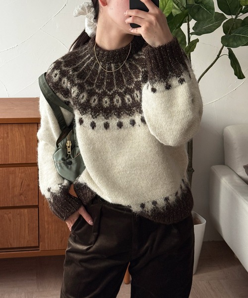 MUHET（ミュエータ） ニット セーター glitter nordic pattern knit