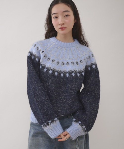MUHET（ミュエータ） ニット セーター glitter nordic pattern knit