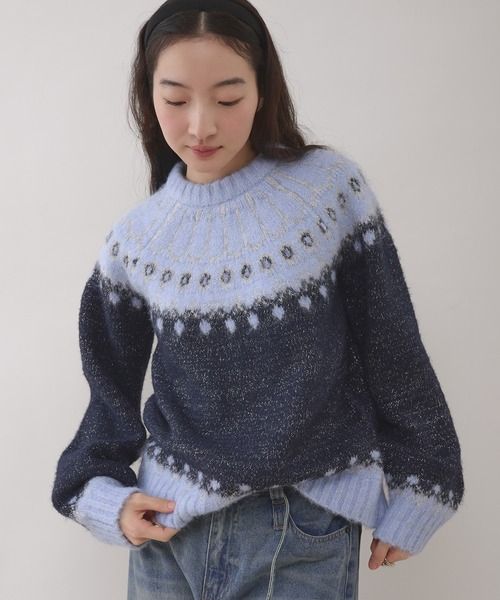 MUHET（ミュエータ） ニット セーター glitter nordic pattern knit