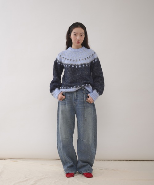 MUHET（ミュエータ） ニット セーター glitter nordic pattern knit