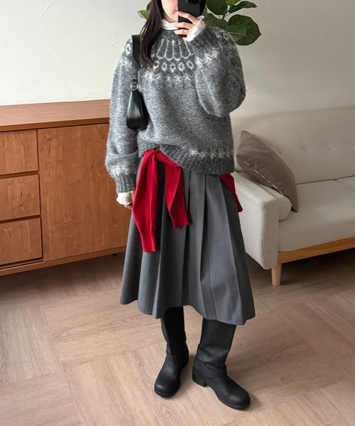 MUHET（ミュエータ） ニット セーター glitter nordic pattern knit