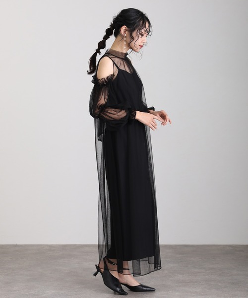 atlo オケージョン ワンピース M atlo（アトロ） コンビワンピース M ブラック レディース : ZOZOTOWN