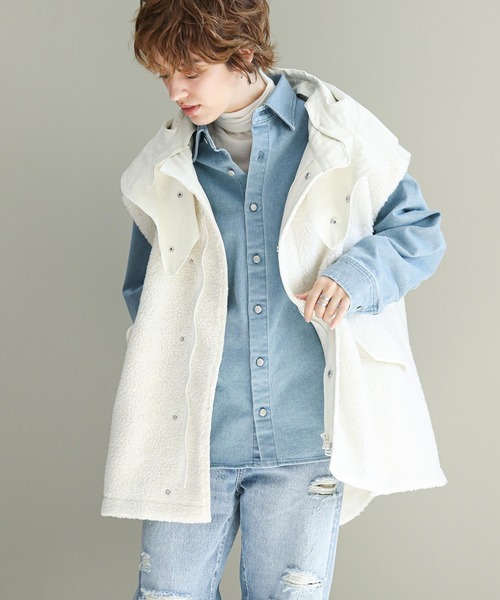 The rejoice コート アウター ボア切替テントラインコート レディース