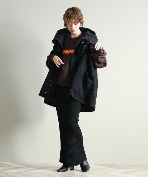 The rejoice コート アウター ボア切替テントラインコート レディース