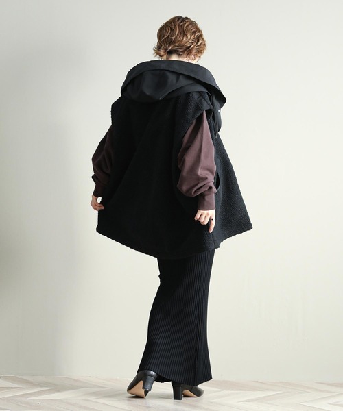 The rejoice コート アウター ボア切替テントラインコート レディース