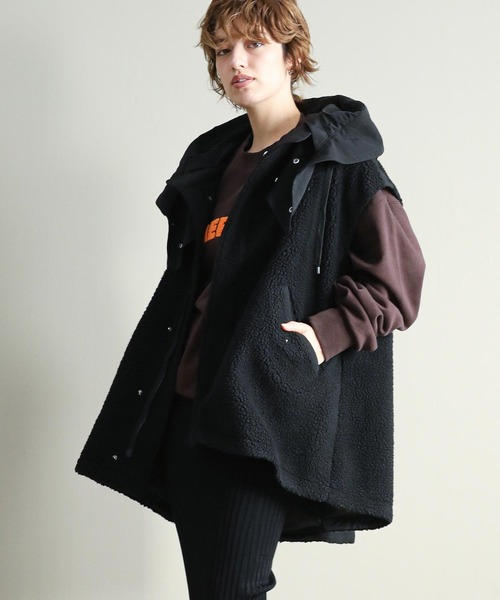 The rejoice コート アウター ボア切替テントラインコート レディース