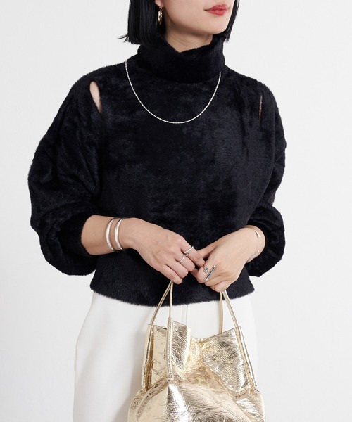 「SHENERY」 タートルネックニット FREE ブラック レディース_画像5